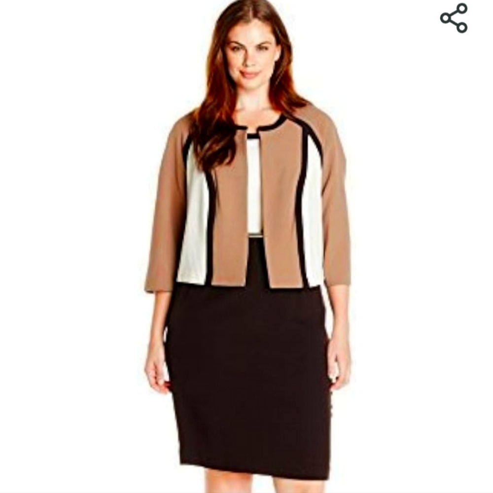Studio One Women's Plus-Size Color-Block Jacket and Dress